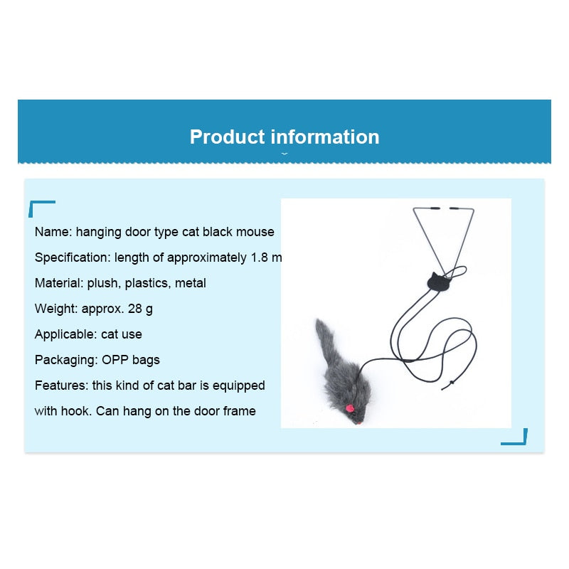 1PC Cat Toy Self-excited Hanging Door Retractable Scratch Rope Mouse Pet Stick Supplies Home Play Funny Interactiv Kitten