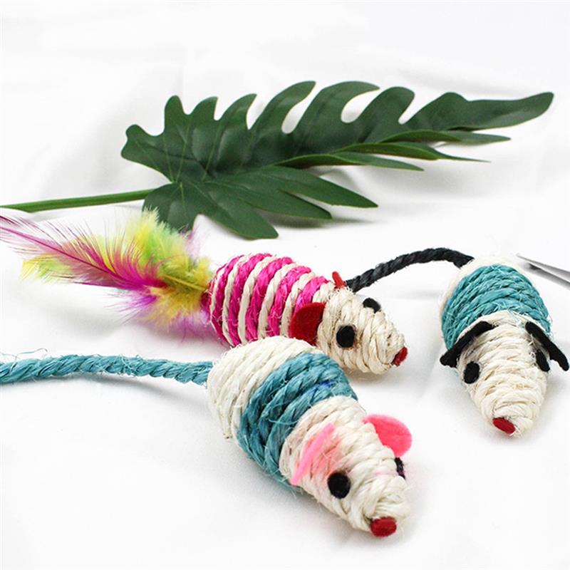 3Pcs/Set Mice Cat Toys Interactive Cat Squeaky Toys Kitten Mouse Toys For Cats Pet Supplies Cat Favors Random Color