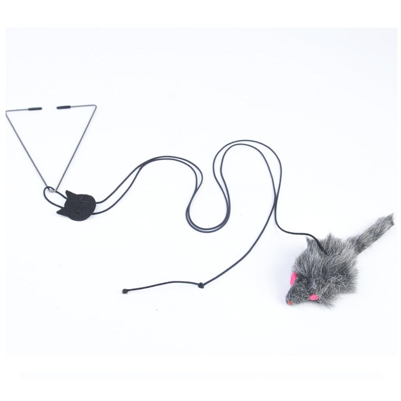 1PC Cat Toy Self-excited Hanging Door Retractable Scratch Rope Mouse Pet Stick Supplies Home Play Funny Interactiv Kitten