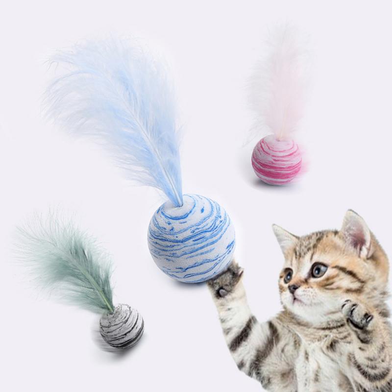 Cat Pet Toy Star Texture Ball Throwing Cat Supplies Feather EVA Material Light Foam Kitten Interactive Funny Entertainment
